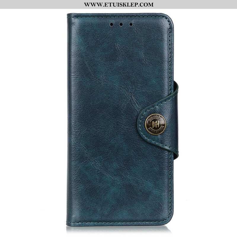 Etui Folio do Oppo Reno 7 Patentowy Guzik Z Imitacji Skóry Khazneh